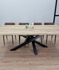 Eikenhout boomstam tafel Twist-Onderstel
