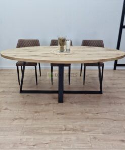 Eiken Ovale tafel Dubbele-U Poot