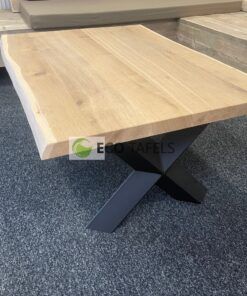 Eiken salontafel Diamant-X onderstel