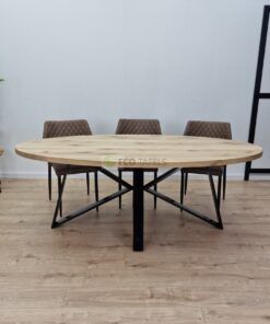 Eiken Ovale tafel Vlinder Onderstel