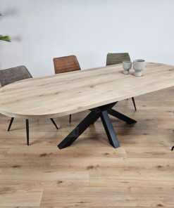 Eiken plat ovale tafel met Matrix-Poot