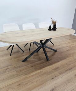Eiken plat ovale tafel met Matrixpoot K5