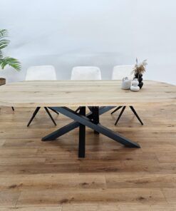 Eiken plat ovale tafel met Twist Poot K8