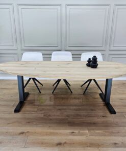 Eikenhout Organisch/e tafel met Dubbele L poten