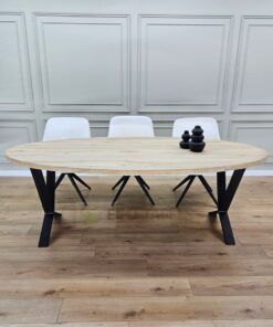 Eikenhout Ovale tafel met Lage X poten