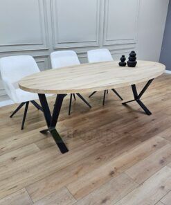 Alternative view of Eikenhout Ovale tafel met Lage X poten