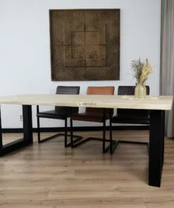 Eikenhout boomstam tafel U-Poten