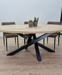 Eiken Ovale tafel Twist Poot