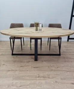 Eiken Ovale tafel Dubbele-U Poot