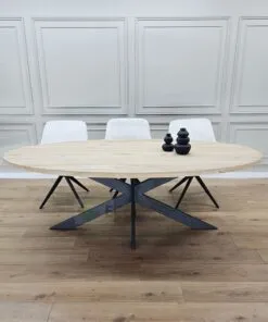 Eiken Ovale tafel Smalle-Matrix Poot
