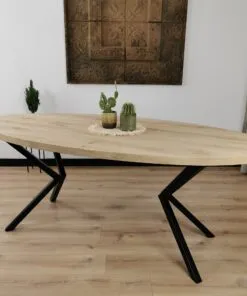 Eiken Ovale tafel Kik-Onderstel