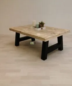 Industriële steigerhout salontafel A-Onderstel