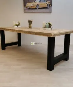 Industriële steigerhout tafel H-Onderstel