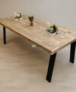 Industriële steigerhout tafel Schuin Smal