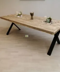 Industriële steigerhout tafel Smalle-X Onderstel