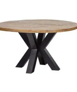 Mangohout ronde tafel met Matrix Onderstel