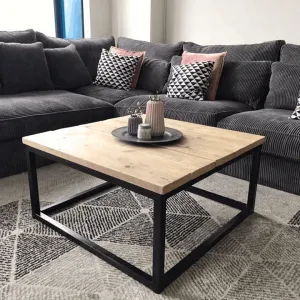 Industriële steigerhout salontafel Stalen-Onderstel