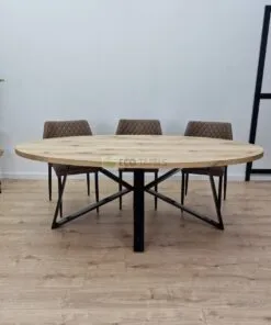 Eiken Ovale tafel Vlinder Onderstel