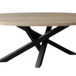 Eiken Ovale tafel 220 met Twist Poot
