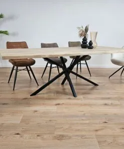 Alternative view of Eikenhout boomstam tafel Twist-Onderstel K4