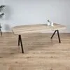 Eiken recht/rond tafel met Scissor poteni