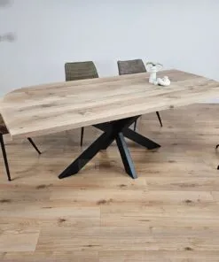 Eiken recht/rond tafel Smalle matrixpoot (kopie)