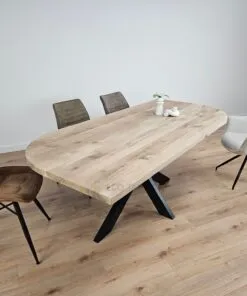 Alternative view of Eiken recht/rond tafel Smalle matrixpoot (kopie)