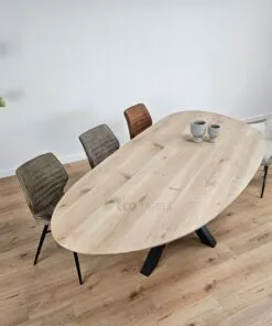 Alternative view of Eikenhout Organische tafel met Matrixpoot