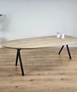 Eikenhout Organische tafel met Scissor-Poten
