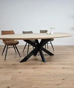 Alternative view of Eikenhout Organische tafel met smalle Matrixpoot