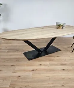 Eikenhout Organische tafel met V-Poot