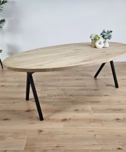 Eiken Ovale tafel met Scissor poten