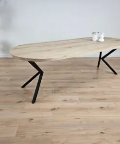 Eiken plat ovale tafel met Kik-Poten