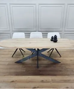 Eiken plat ovale tafel Smalle-Matrix Poot