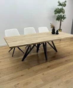 Eikenhout boomstam tafel Flower onderstel