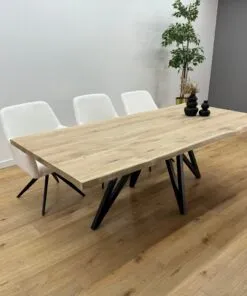 Alternative view of Eikenhout boomstam tafel Flower onderstel