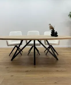 Alternative view of Eikenhout Deens ovale tafel Flower onderstel