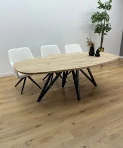 Eikenhout Deens ovale tafel Flower onderstel