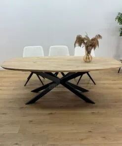 Alternative view of Eikenhout Deens ovale tafel Spider Poot