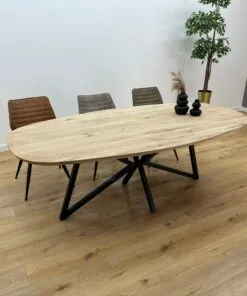 Eikenhout Deens ovale tafel X-Vlinder onderstel