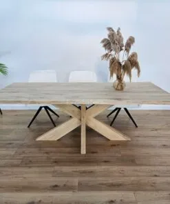 Eikenhout boomstam tafel met Eiken-onderstel