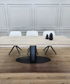 Eikenhout boomstam tafel met O-Onderstel Ovaal
