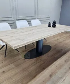 Alternative view of Eikenhout boomstam tafel met O-Onderstel Ovaal