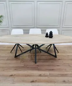 Eikenhout Deens ovale tafel Vlinder-onderstel