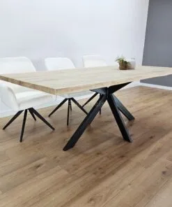 Alternative view of Eikenhout boomstam tafel met matrixpoot Sandi
