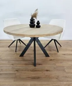 Eiken ronde tafel matrixpoot Sandi