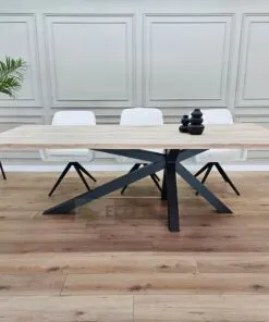 Eikenhout boomstam tafel met Matrix-K Onderstel