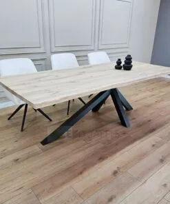 Alternative view of Eikenhout boomstam tafel met Matrix-K Onderstel