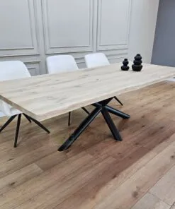 Alternative view of Eikenhout boomstam tafel met Matrixpoot Rondebuis