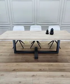 Eikenhout boomstam tafel met Plus Frame